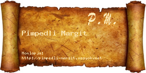 Pimpedli Margit névjegykártya